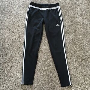 Adidas Women's Black Leggings with White Stripes